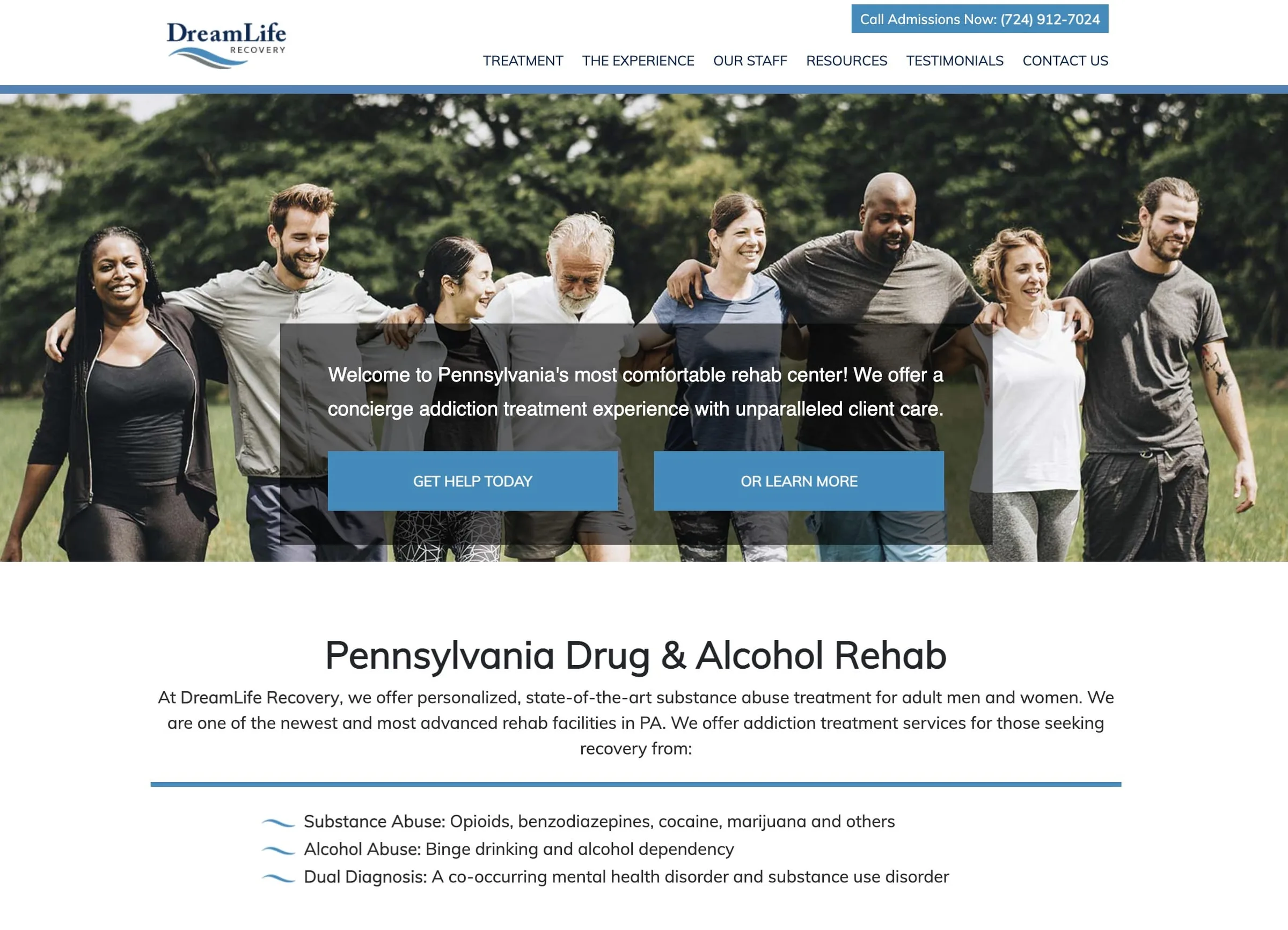 DreamLife Recovery — website